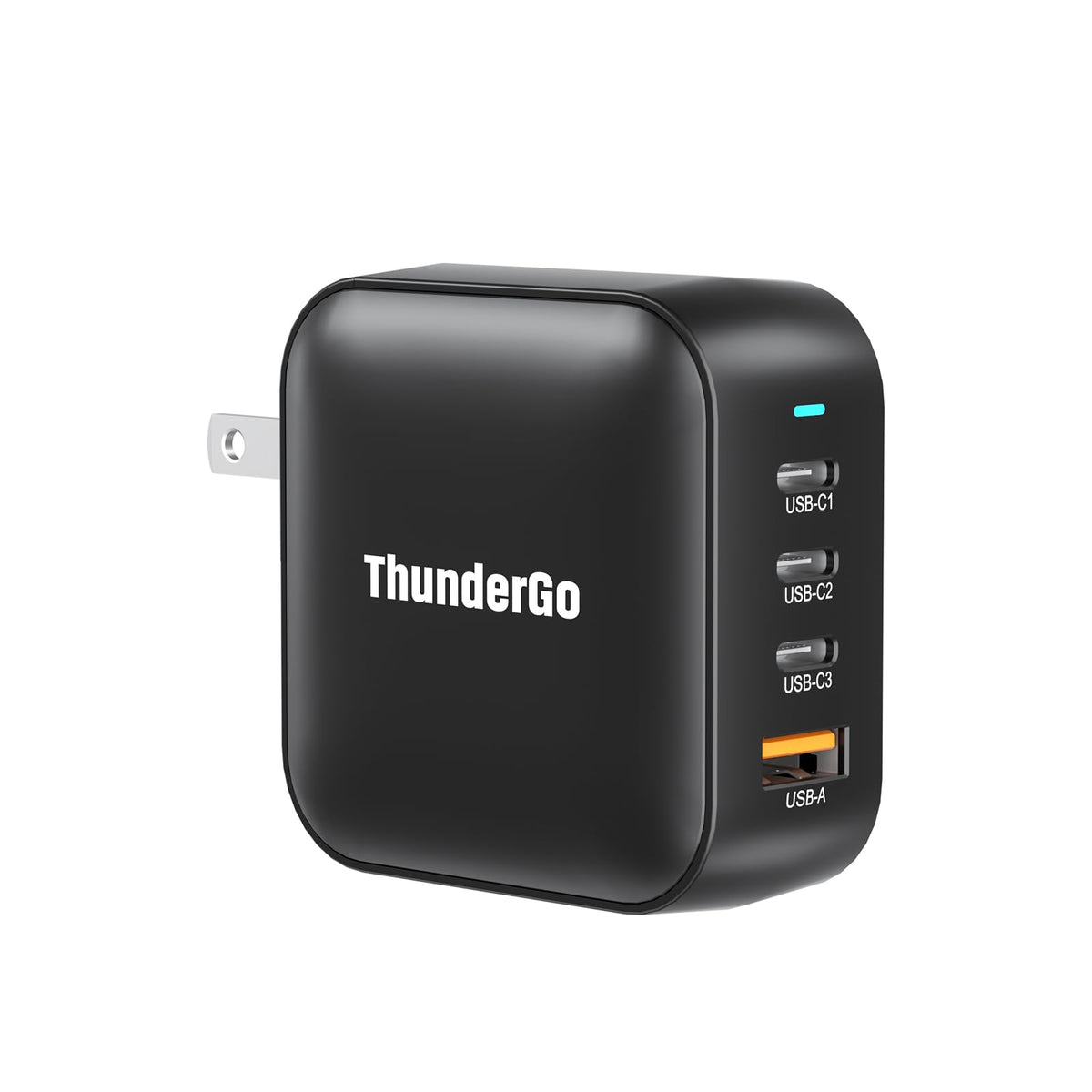 ThunderGo 100W USB C Wall Charger Fast Charging Station 4-Ports with 3 USB-C Ports +1 USB-A Ports PD & QC 3.0 Fast Charging Adapter for MacBook Pro/AiriPhone 14/13/Pro/Samsung Galaxy and More